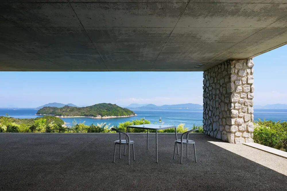 Table overlooking ocean