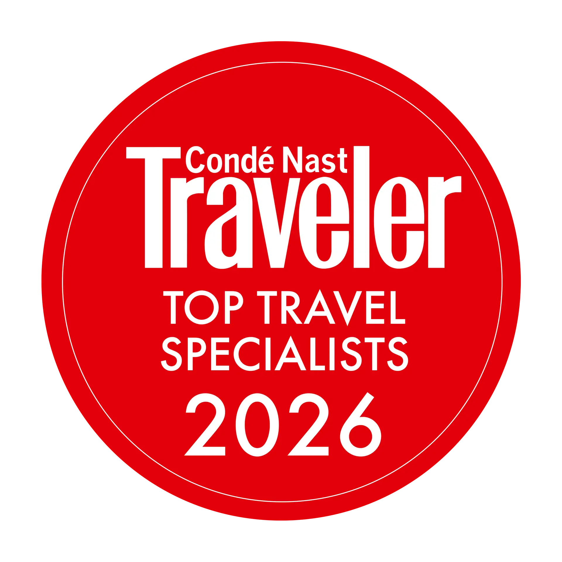 Conde Nast 2026 Top Travel Specialist badge